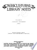 Agricultural Library Notes