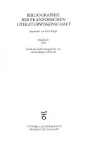 Bibliographie der französischen Literaturwissenschaft: 2015