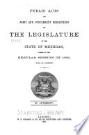 Public Acts and Joint and Concurrent Resolutions of the Legislature of the State of Michigan