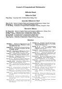 Journal of Computational Mathematics