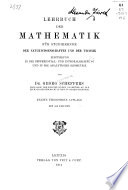 Lehrbuch der Mathematik, für Studierende der Naturwissenschaften und der Technik, Einführung in die Differential-und Integralrechnung und die Analytische Geometrie