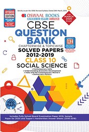 Oswaal CBSE Question Bank Class 10 Social Science Chapterwise & Topicwise Includes Objective Types & MCQ's