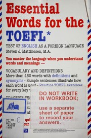 Essential words for the TOEFL