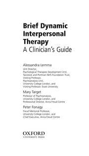 Brief dynamic interpersonal therapy