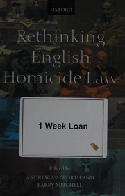Rethinking English homicide law