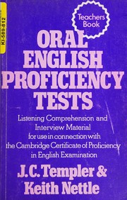 Oral English proficiency tests for use in connection with the Cambridge Proficiency in English Examination and general oral work
