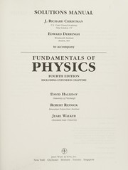 Solutions manual to accompany Fundamentals of physics, fourth edition including extended chapters [by] David Halliday, Robert Resnick, Jearl Walker