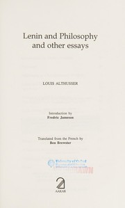 Lenin and philosophy and other essays