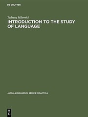 Introduction to the study of language