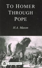 To Homer through Pope