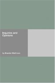 Inquiries and Opinions