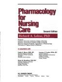 Pharmacology for nursing care