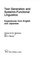 Text generation and systemic-functional linguistics