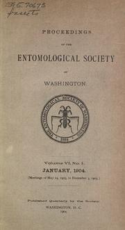 Proceedings of the Entomological Society of Washington