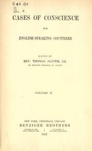 Cases of conscience for English-speaking countries