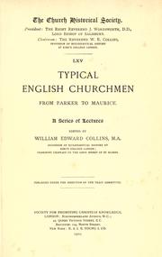 Typical English churchmen from Parker to Maurice