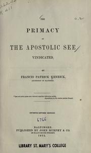 The primacy of the Apostolic see vindicated