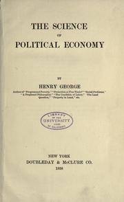 The science of political economy