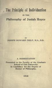 The Principle of Individuation in the Philosophy of Josiah Royce