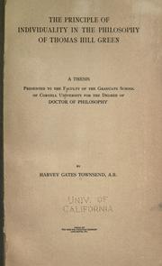 The principle of individuality in the philosophy of Thomas Hill Green