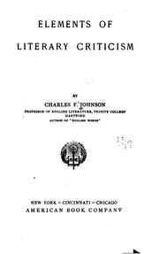 Elements of literary criticism