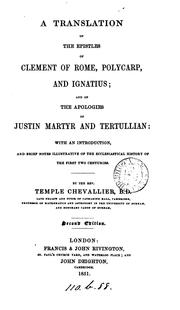 A Translation Of The Epistles Of Clement Of Rome, Polycarp, And Ignatius