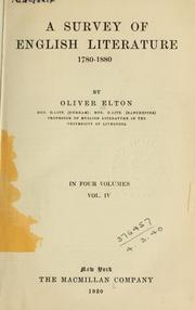 A survey of English literature, 1780-1880