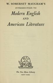 W. Somerset Maugham's Introduction to modern English and American literature