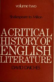 A critical history of English literature