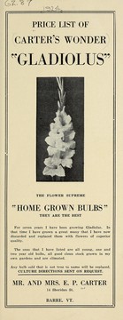 Price list of Carter's wonder "gladiolus"