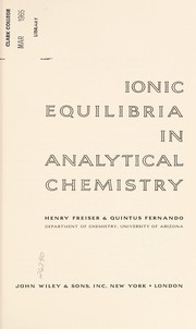 Ionic equilibria in analytical chemistry