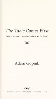 The table comes first : family, France, and the meaning of food