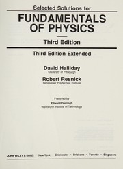 Selected solutions for Fundamentals of physics, third edition / third edition extended [by] David Halliday, Robert Resnick