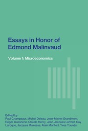 Essays in Honor of Edmond Malinvaud