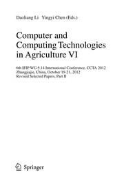 Computer and Computing Technologies in Agriculture VI