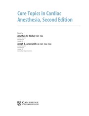 Core topics in cardiac anaesthesia