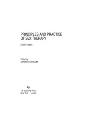 Principles and practice of sex therapy