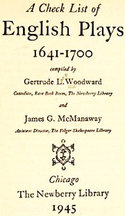 A check list of English plays, 1641-1700