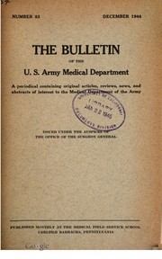 Bulletin of the United States Army Medical Department