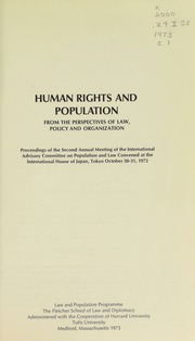 Human rights and population, from the perspectives of law, policy and organization
